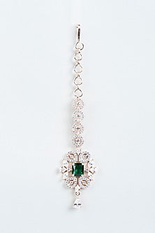 Rose Gold Finish Faux Diamond Maang Tikka