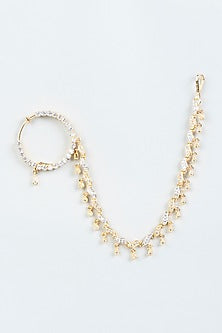 Gold Finish Zircon Nose Ring