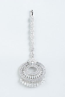 White Finish Zircon Maangtikka
