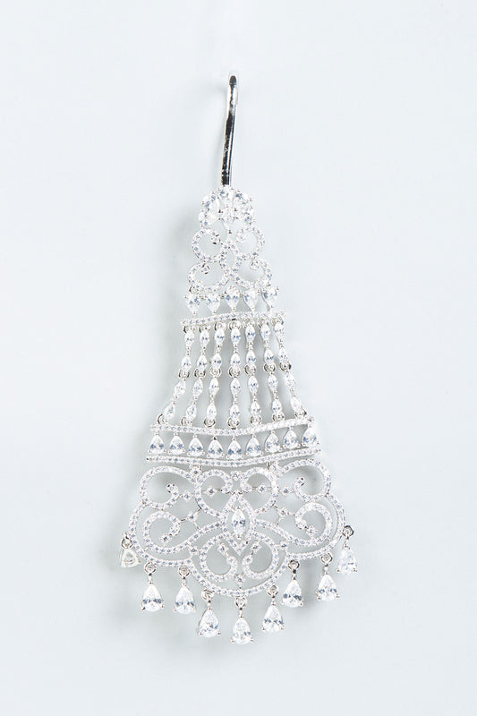 White Finish Faux Diamonds Passa