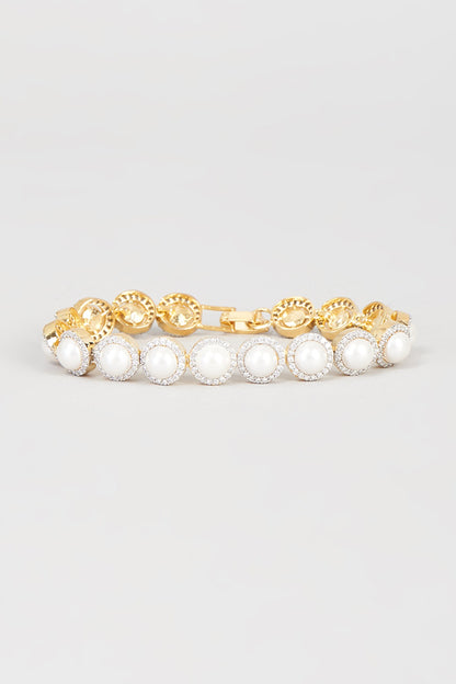 Gold Finish Pearl Bracelet