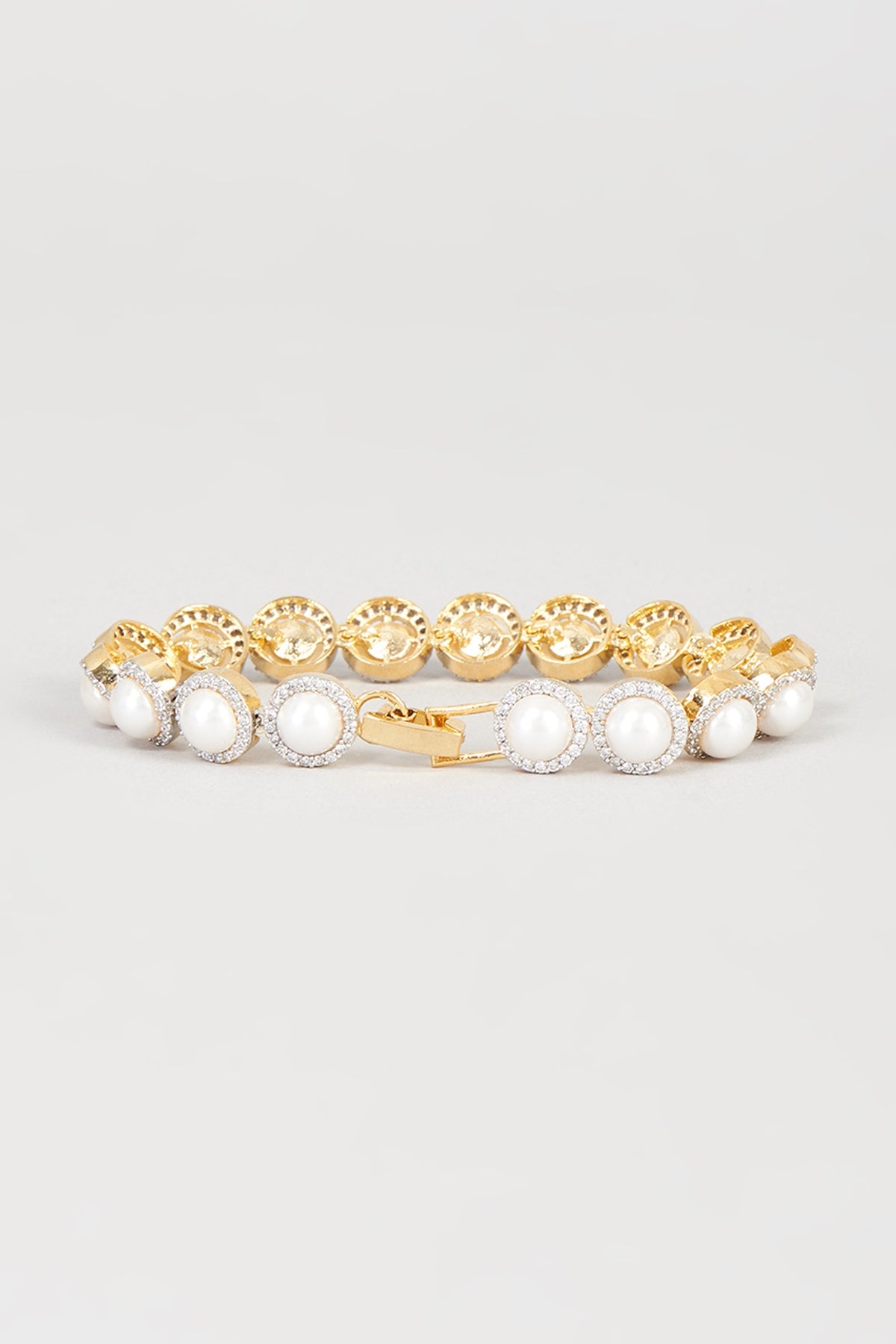 Gold Finish Pearl Bracelet