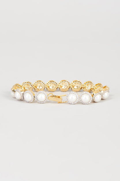 Gold Finish Pearl Bracelet