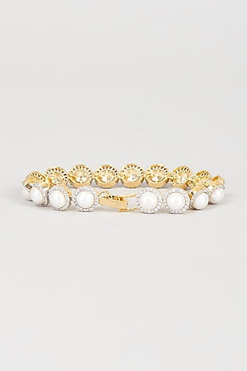 Gold Finish Pearl Bracelet