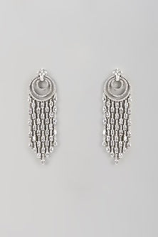White Finish Zircon Dangler Earrings