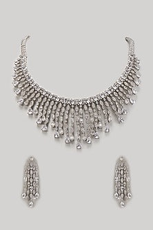 White Finish Zircon Necklace Set