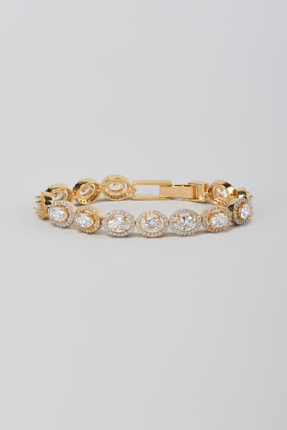 Gold Finish Zircon Openable Bracelet