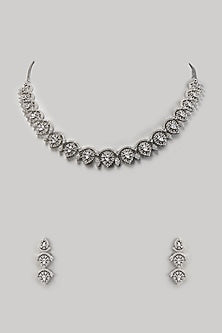 White Finish Zircon Necklace Set