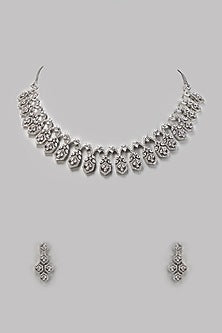 White Finish Zircon Necklace Set