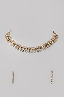Two-Tone Finish Zircon Necklace Set