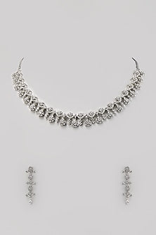 White Finish Zircon Necklace Set
