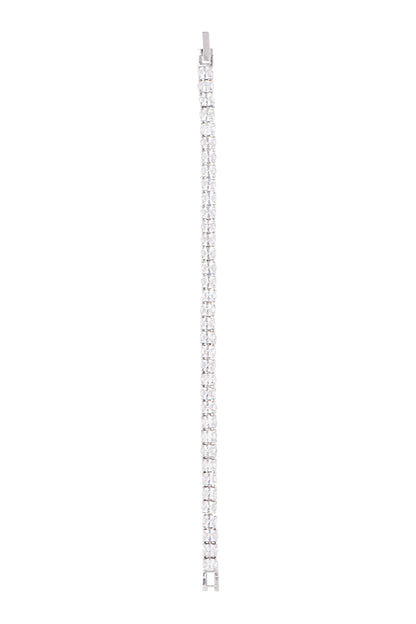 White Finish Faux Diamonds Bracelet