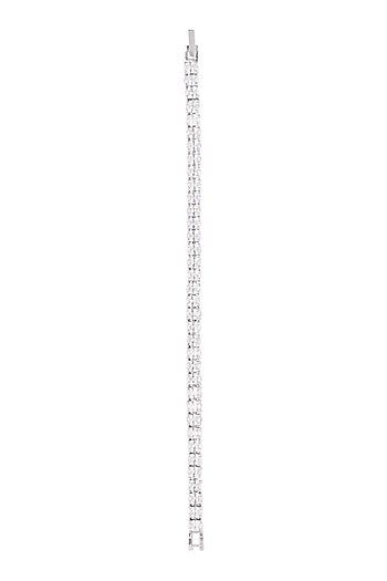 White Finish Faux Diamonds Bracelet