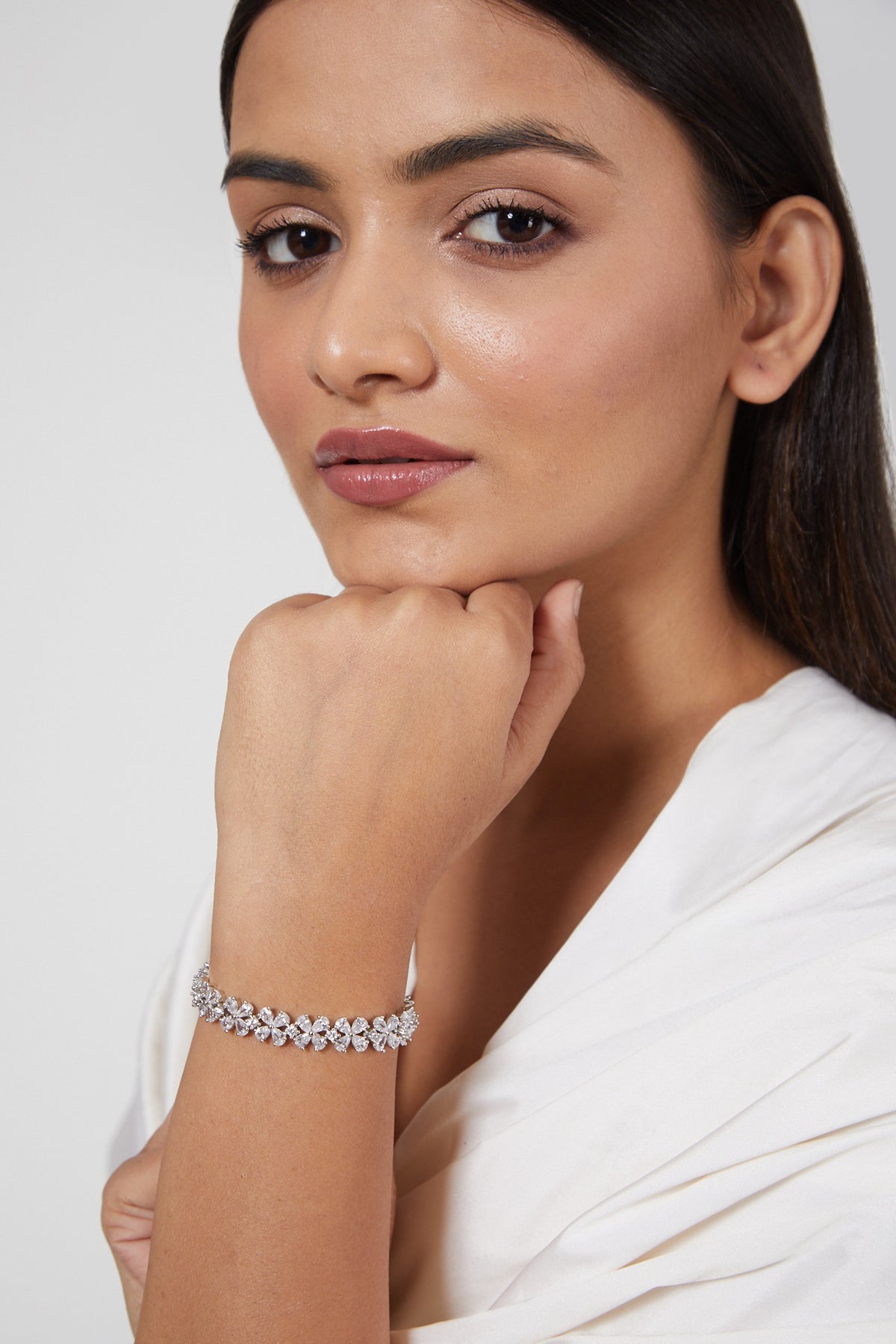 White Finish Zircon Bracelet