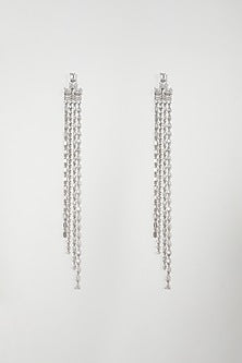 White Finish Diamond Dangler Earrings