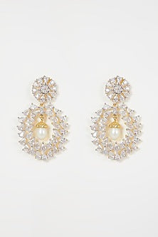 Gold Finish Diamond Earrings