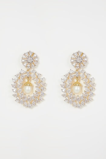 Gold Finish Diamond Earrings