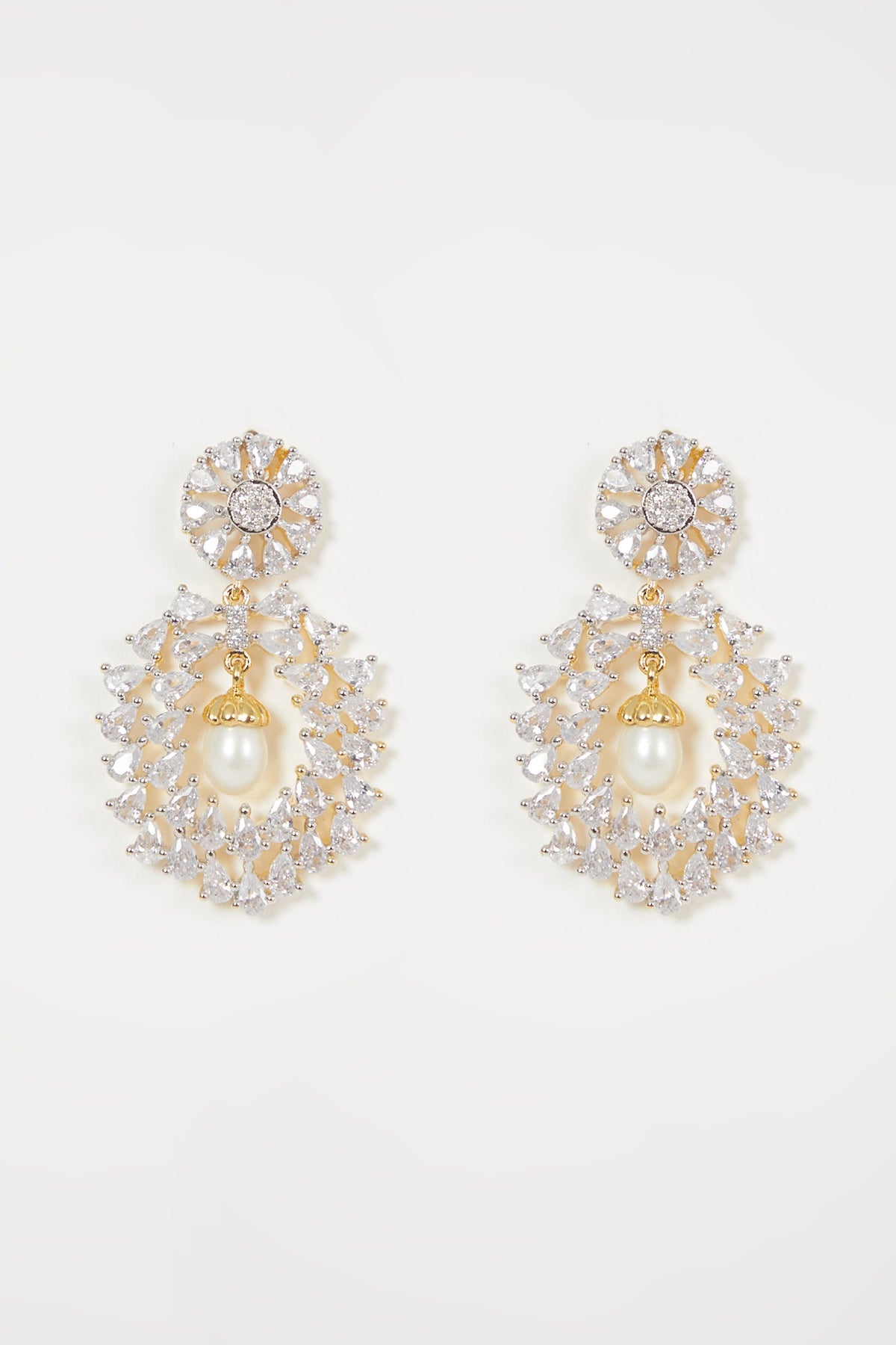 Gold Finish Diamond Earrings