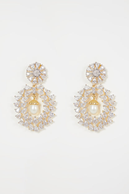 Gold Finish Diamond Earrings