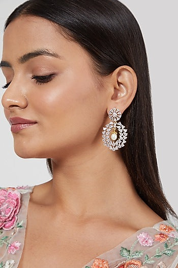 Gold Finish Diamond Earrings