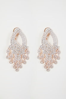 Rose Gold Finish Zircon Earrings