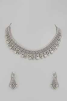 White Finish Zircon Necklace Set
