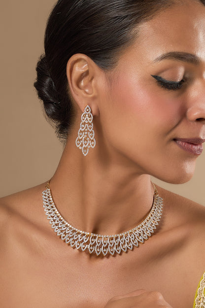 Gold Finish Zircon Necklace Set