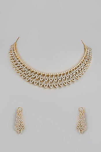 Gold Finish Zircon Necklace Set