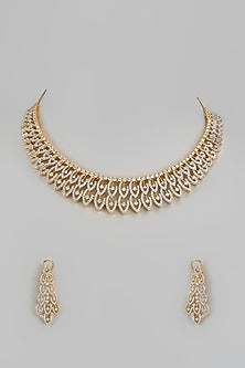Gold Finish Zircon Necklace Set