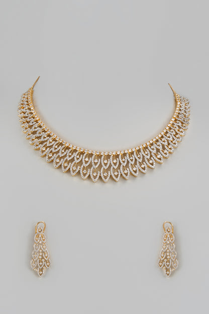 Gold Finish Zircon Necklace Set