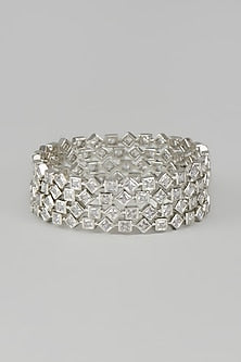 White Finish Zircon Bangles (Set of 4)