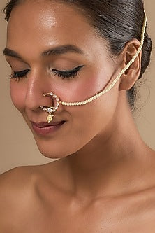 Gold Finish Zircons Nose Ring