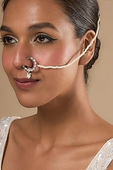 White Finish Zircons Nose Ring