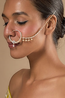 Gold Finish Zircons Nose Ring