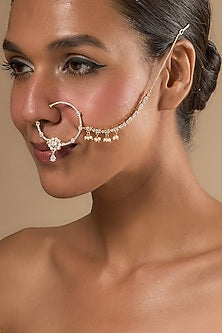 Gold Finish Zircons Nose Ring