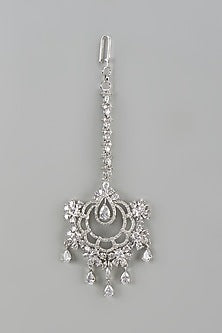 White Finish Zircon Maangtikka