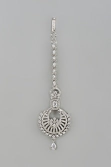 White Finish Zircon Maangtikka
