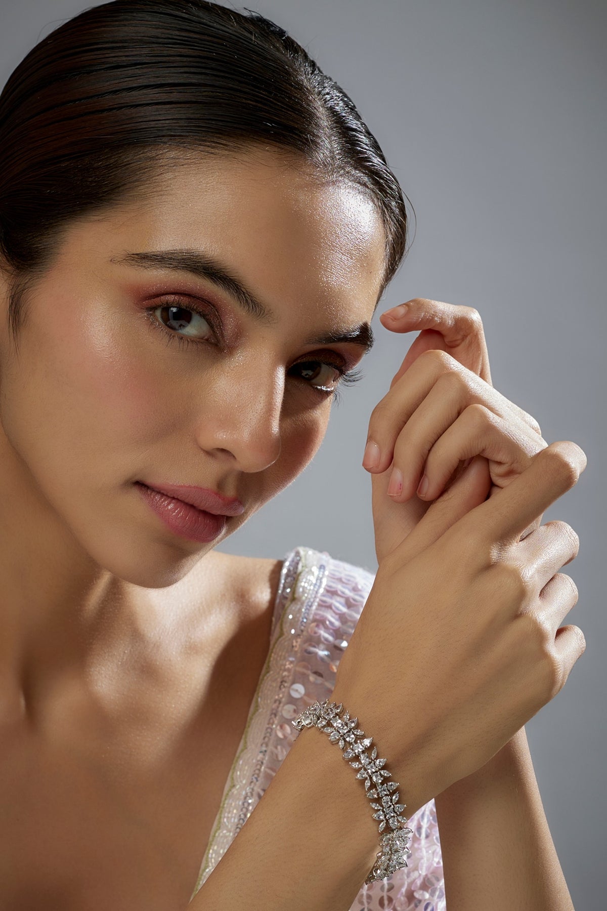 White Finish Zircon Bracelet