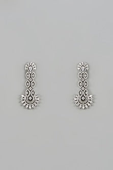 White Finish Zircon Dangler Earrings