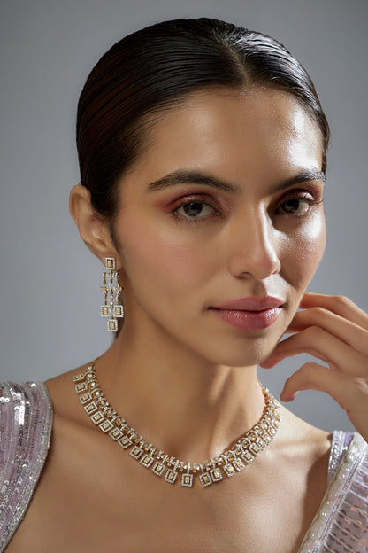 Gold Finish Zircon Necklace Set