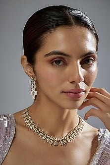 Gold Finish Zircon Necklace Set