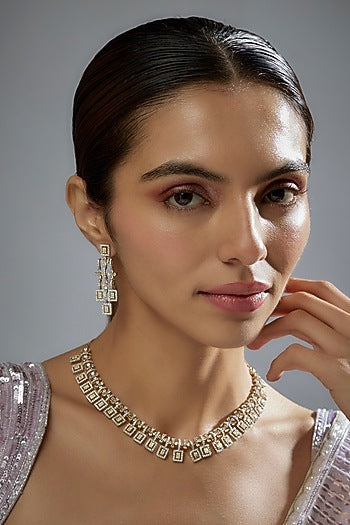 Gold Finish Zircon Necklace Set