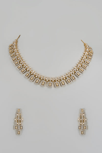 Gold Finish Zircon Necklace Set
