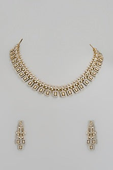 Gold Finish Zircon Necklace Set