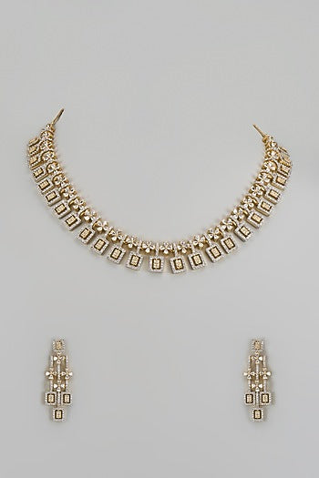 Gold Finish Zircon Necklace Set