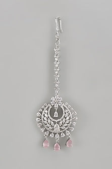 White Finish Zircon Maangtikka