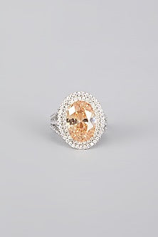 White Finish Zircon Ring