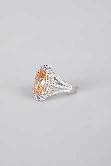 White Finish Zircon Ring