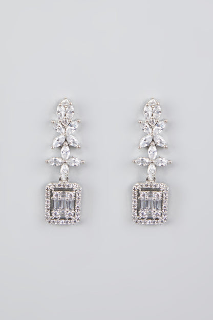 White Finish Zircon Necklace Set