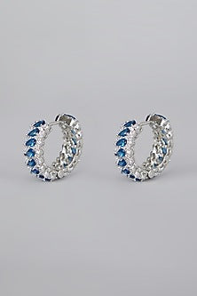 White Finish Sapphire Earrings